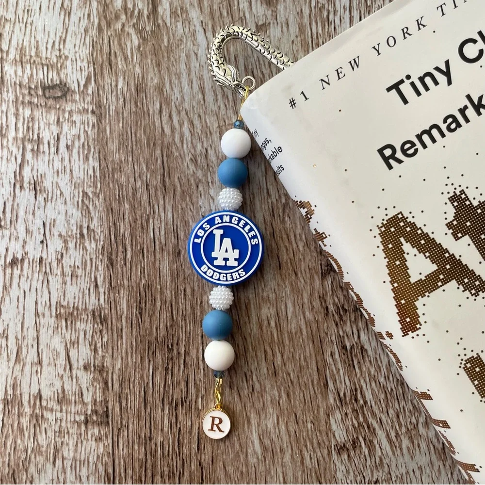 Bookmark LA Dodger Handcrafted Artisan Beaded Metal Journal Gift Read Book
